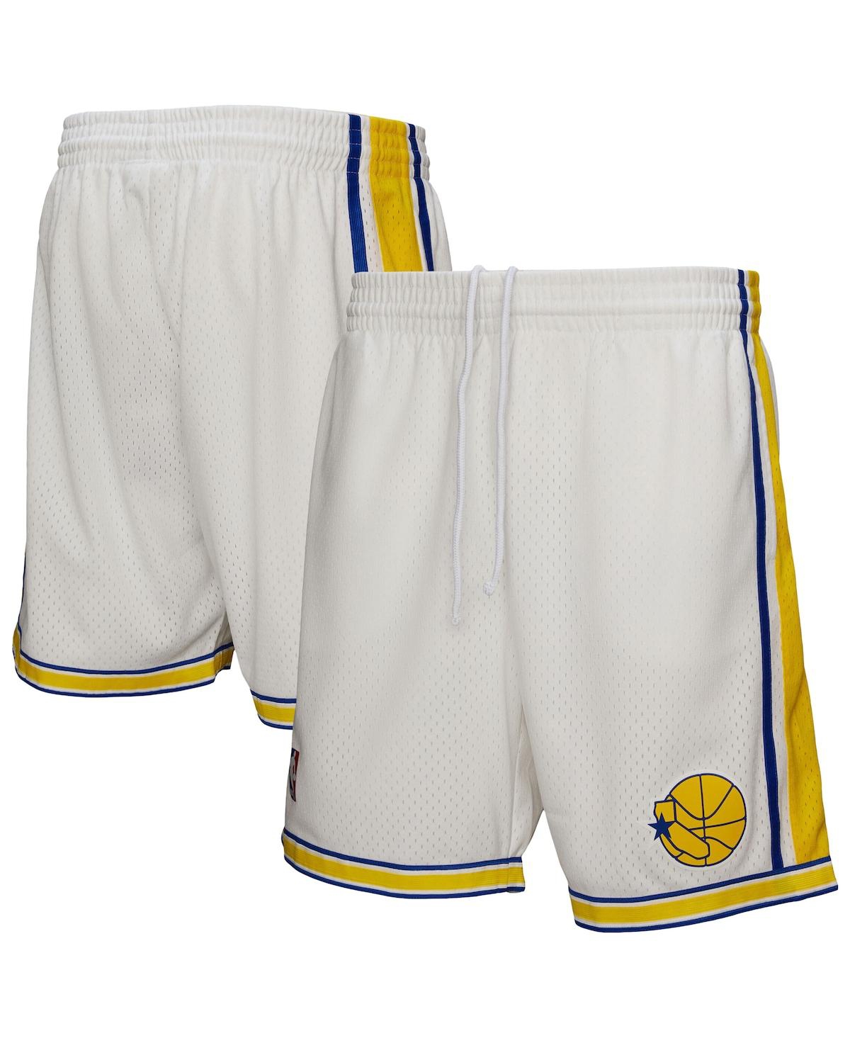 Mitchell & Ness Men's White Golden State Warriors Authentic Shorts In White