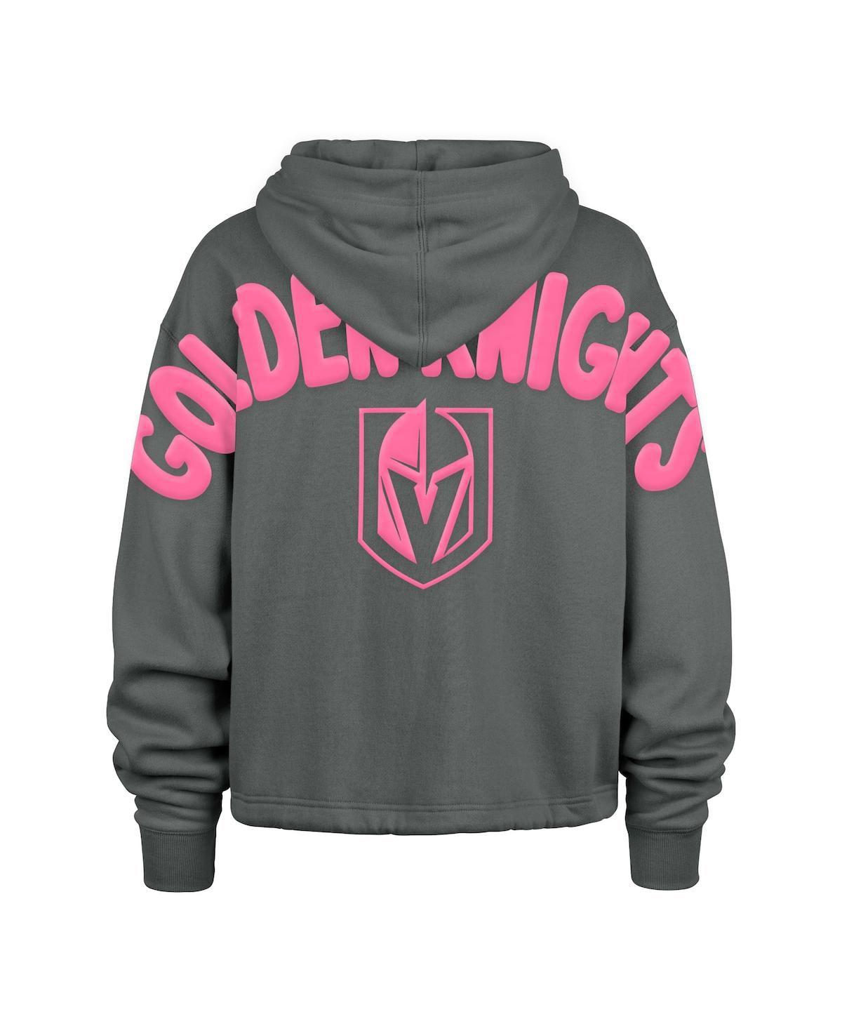 Shop 47 Brand Women's Gray Vegas Golden Knights Bright Side Venice Cropped Pullover Hoodie