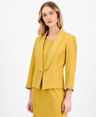 Women's Shawl-Collar Jacket & Sleeveless Dress Suit Set, Regular & Petite 