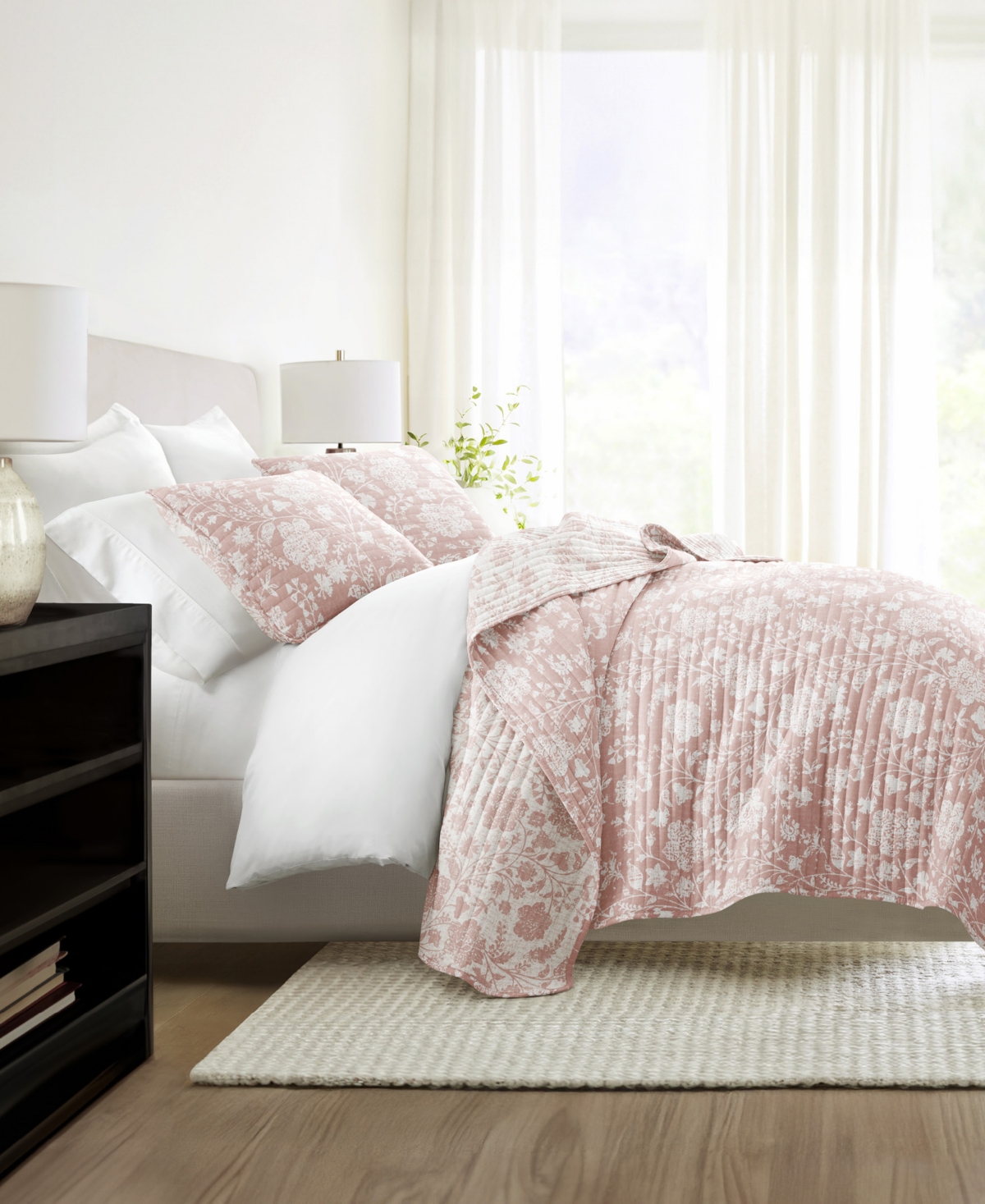 Ienjoy Home Textured Floral Reversible 2-pc. Quilt Set, Twin/twin Xl