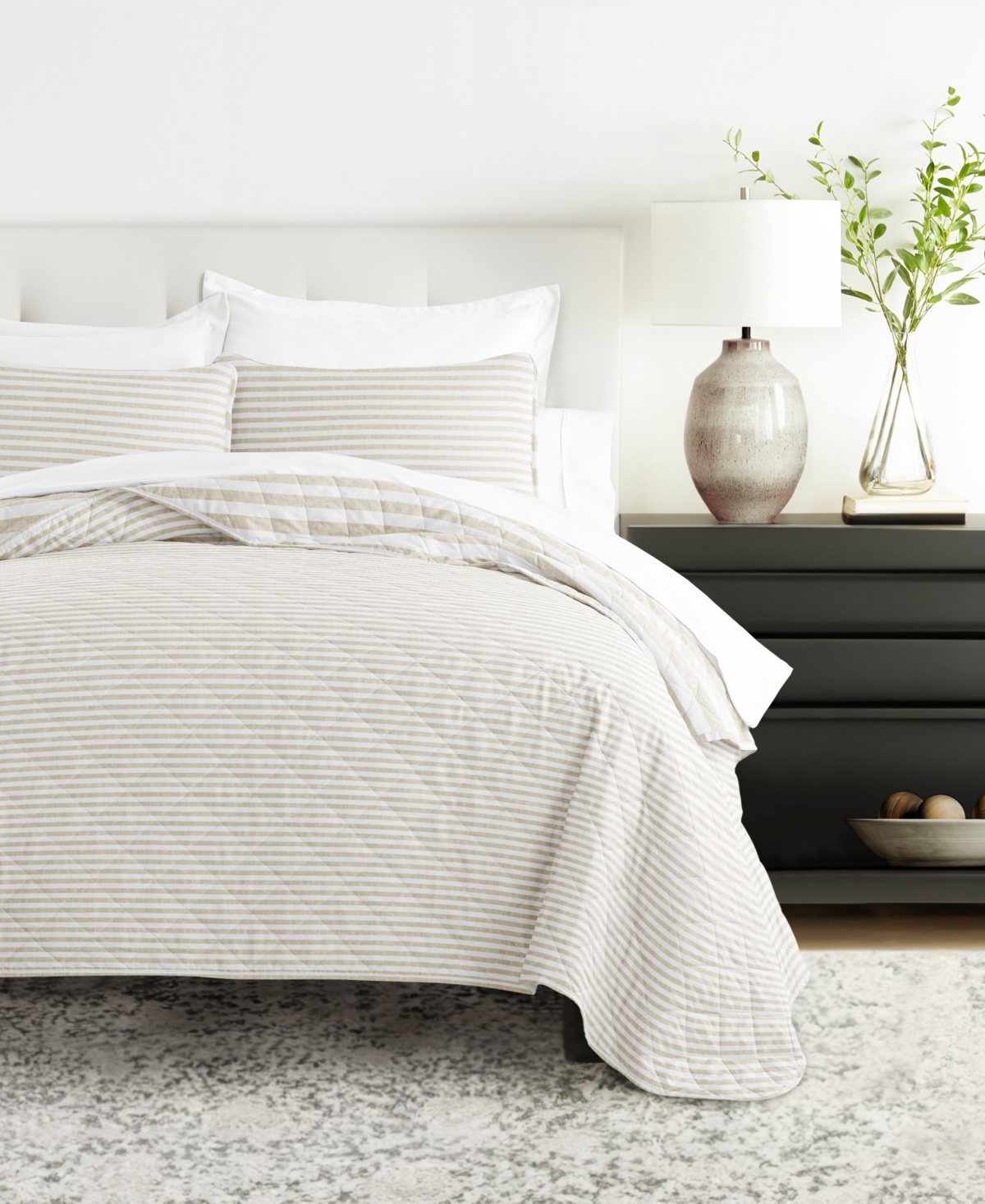 Ienjoy Home Classic Stripe Reversible 3-pc. Quilt Set, Full/queen