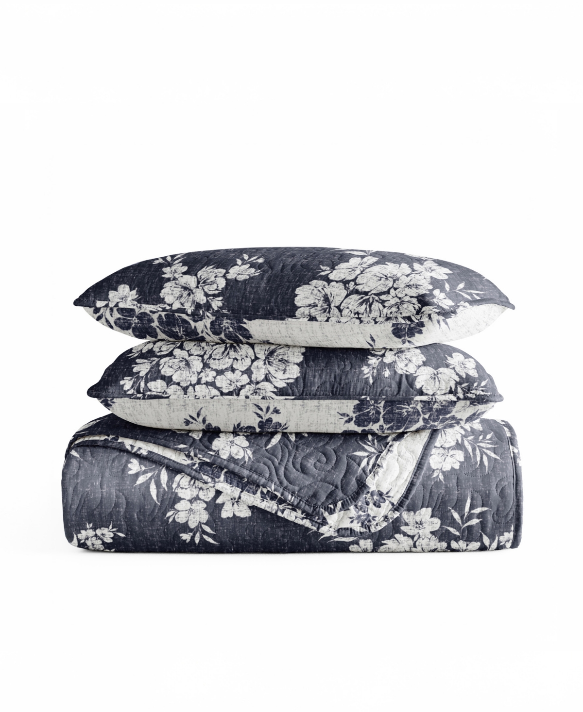 Ienjoy Home Distressed Bouquet Reversible 2-pc. Quilt Set, Twin/twin Xl In Blue