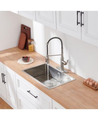 Kitchen Faucet with Pull Down Sprayer, with 360°Rotation Spout and 3-Function Nozzle for Use in Various Kitchen Styles