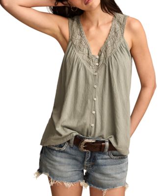 Women's Lace-Trim Tank Top