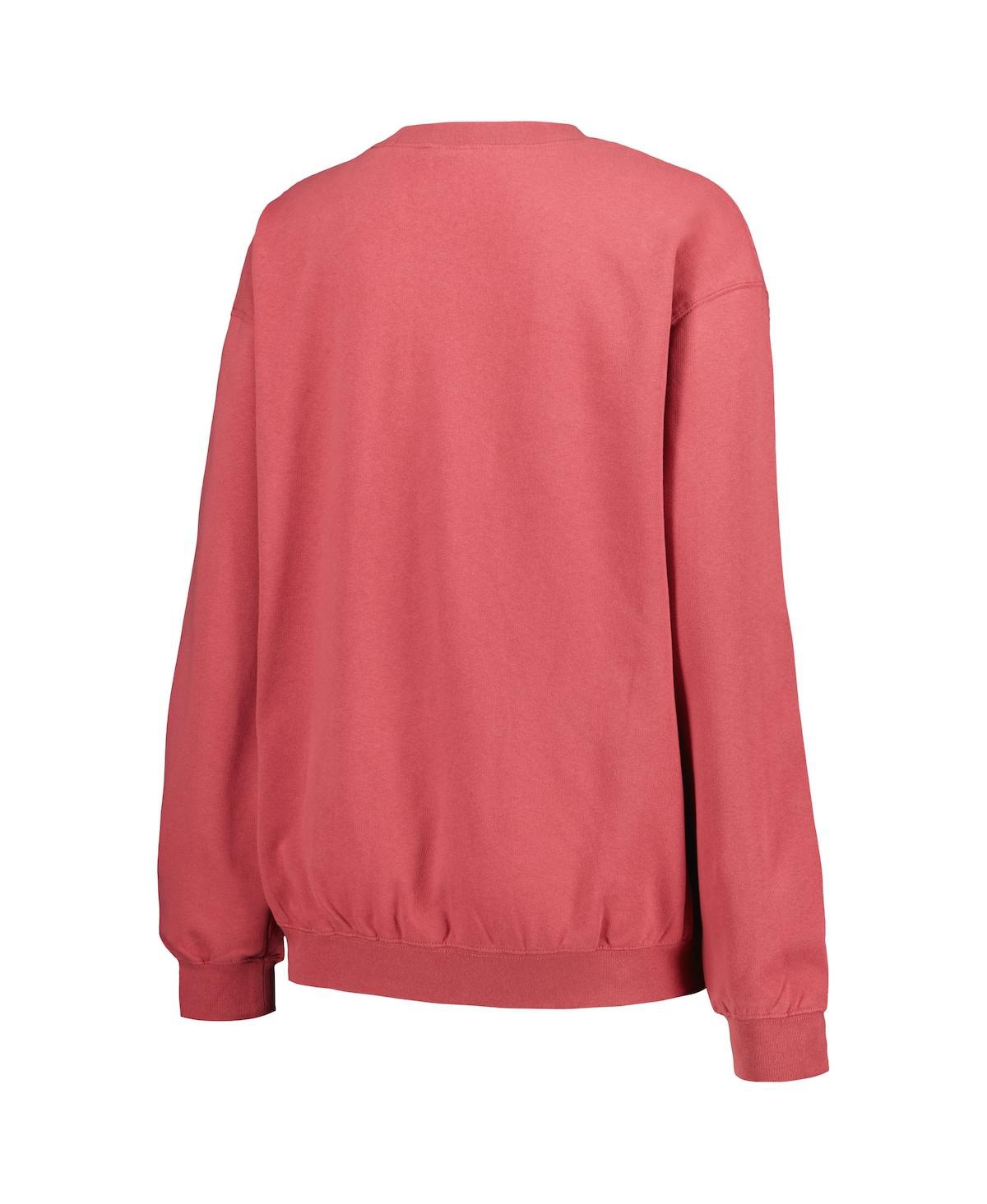 Soft As A Grape Women's Red Philadelphia Phillies Pigment Dye Pullover Sweatshirt In Red