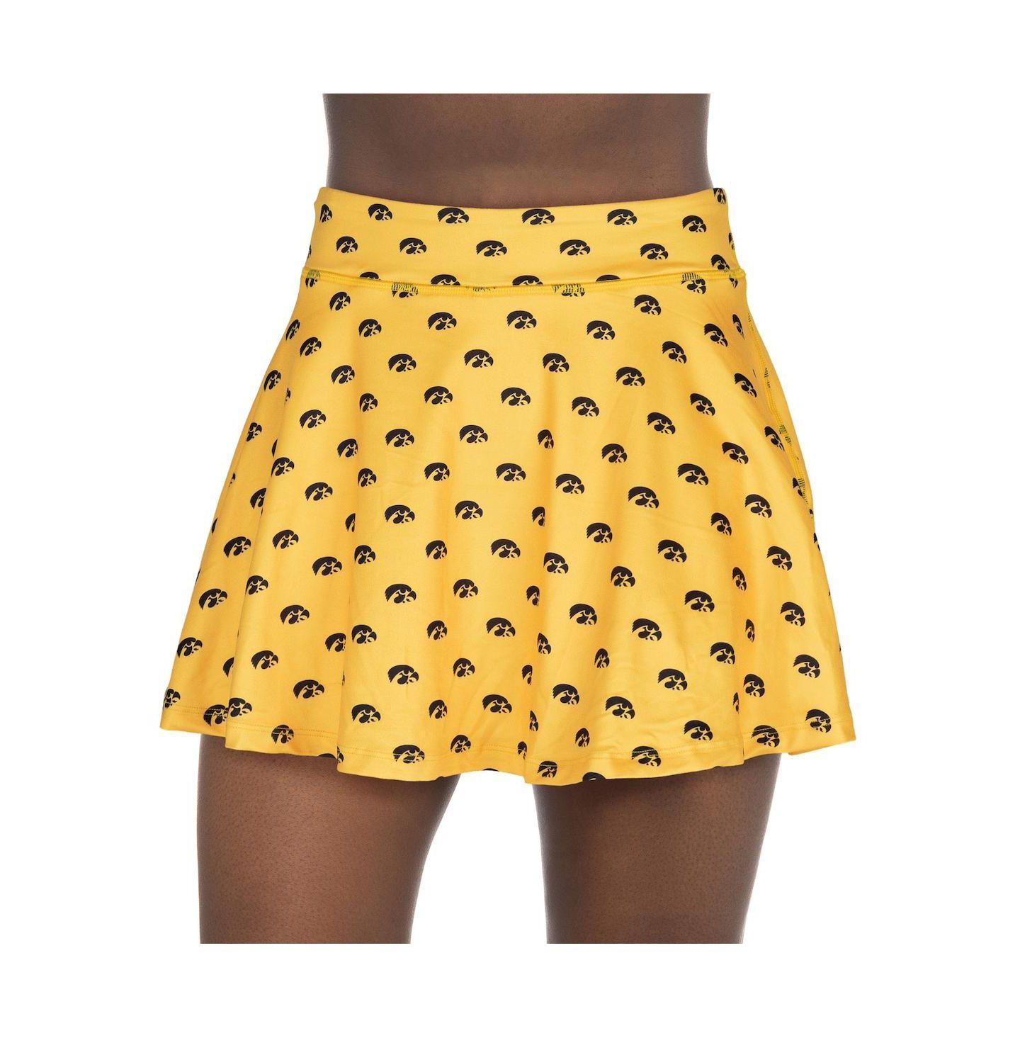 Женская юбка-шорты ZooZatz Gold Iowa Hawkeyes All-Over Print Flowy Skort — фото 1