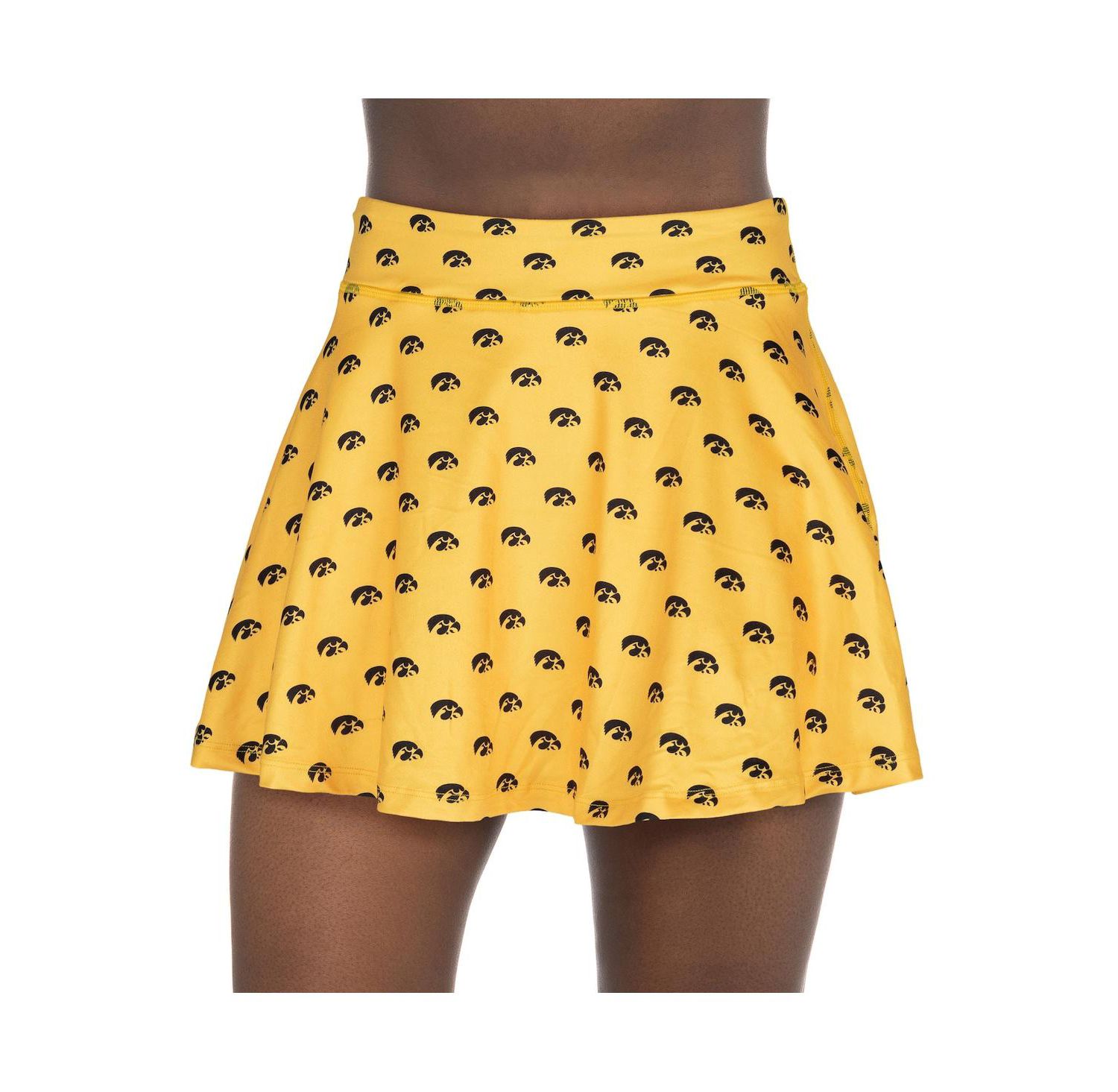 Women's Gold Iowa Hawkeyes All-Over Print Flowy Skort