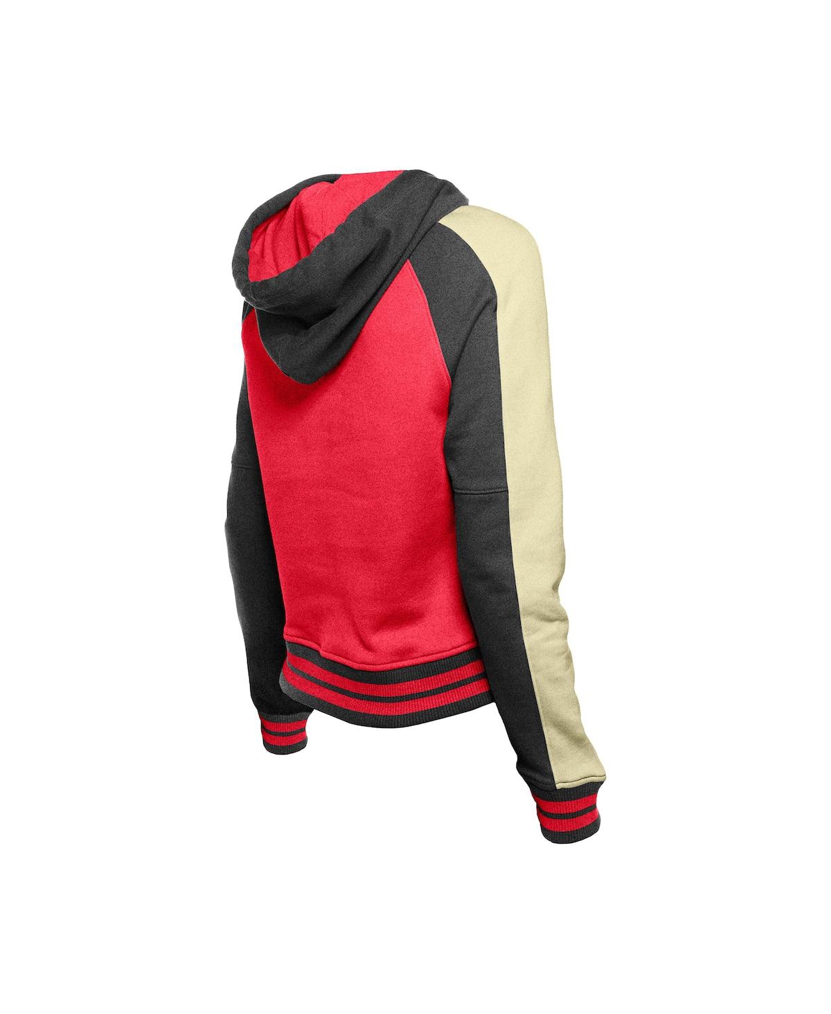 New Era Women's Red Cincinnati Reds Cooperstown Collection Cropped Raglan Pullover Hoodie In Red