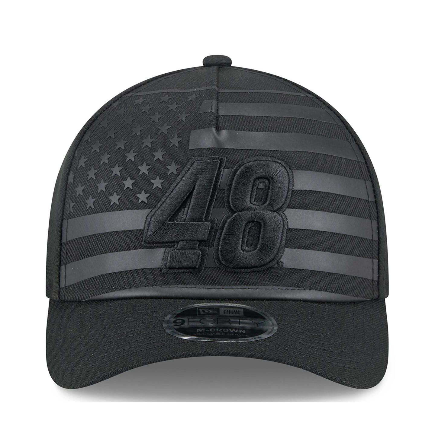 Мужская кепка New Era Black Alex Bowman American Flag 9FORTY M-Crown A-Frame Adjustable Hat — фото 2