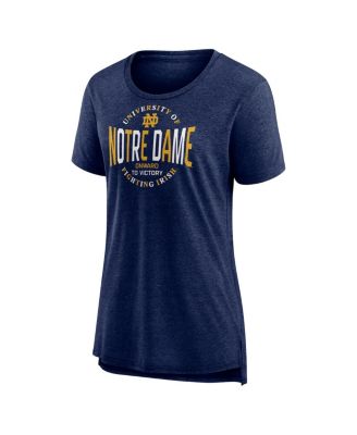 Women's Navy Notre Dame Fighting Irish True Classics Break It Down Tri-Blend T-Shirt