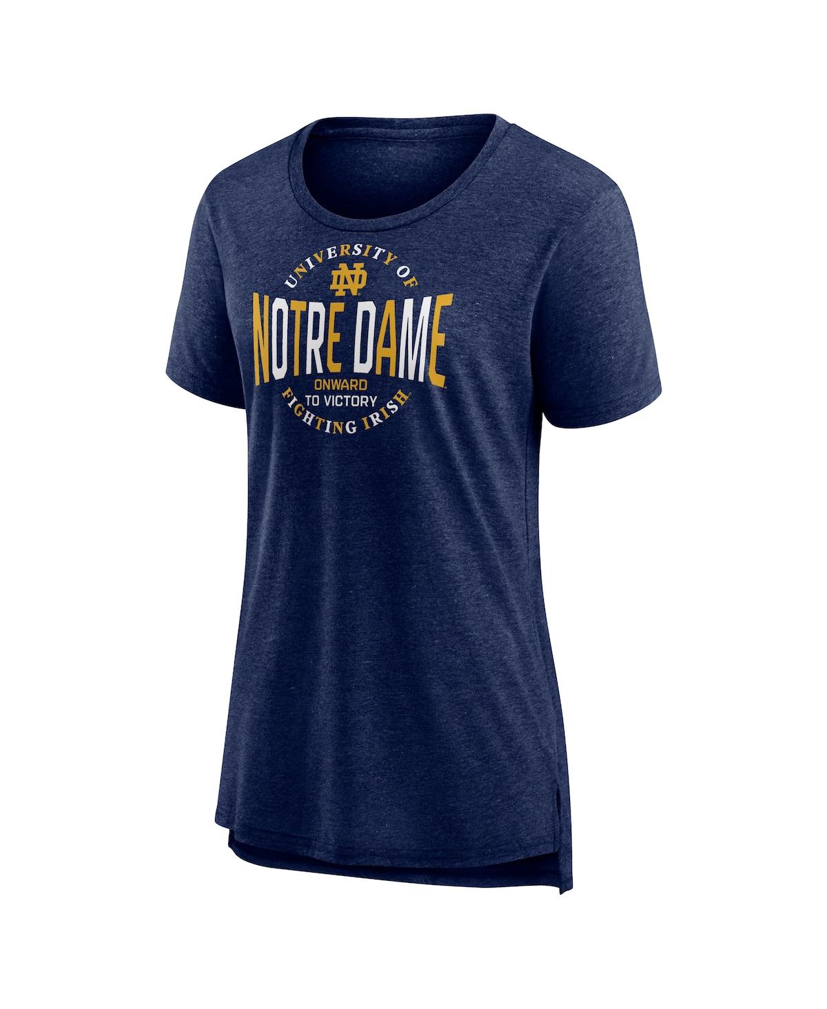 Fanatics Women's Navy Notre Dame Fighting Irish True Classics Break It Down Tri-blend T-shirt In Navy