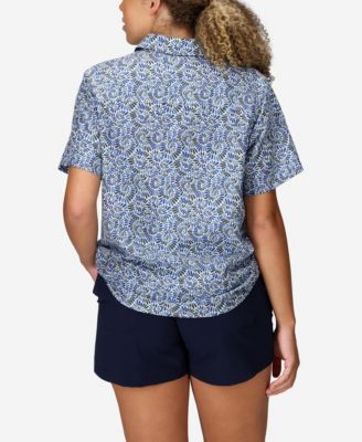 Women's Air Exchange Novelty Short Sleeve Camp Collar Shirt