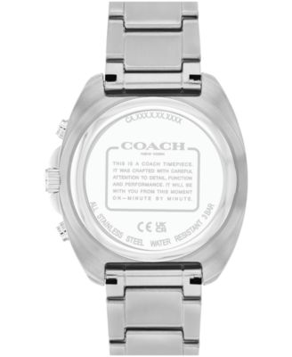 Men's Charter Silver Tone Stainless-Steel Bracelet Watch, 39mm