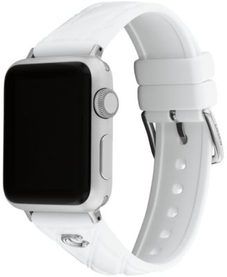 Women's Quilted White Silicone Apple Watch Strap 38mm, 40mm, 41mm