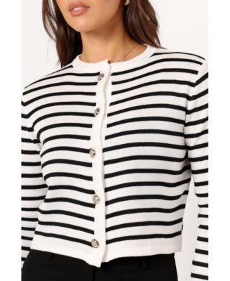 Women's Cynthia Striped Button Front Cardigan