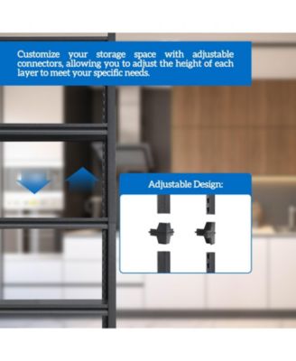 72"H  5 Tier Metal Shelves for Storage Garage Shelving 2000LBS Heavy Duty Storage Shelves Adjustable Garage Shelf Industrial Shelving Unit Storage Utility Rack,35.4"W15.7"D72"H,Black