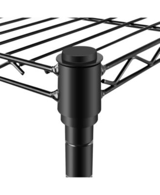 Simple Deluxe Heavy Duty 3-Shelf Shelving with Wheels, Adjustable Storage Units, Steel Organizer Wire Rack, 23" W x 13" D x 33" H, Black