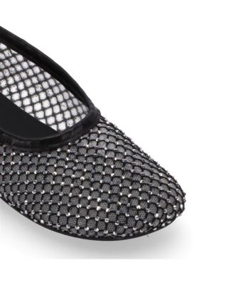 Lorain Mesh Glow Black Ballet Flats