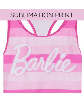 Girls Racerback UPF 50+ Tankini Top and Swim Shorts Outfit Set