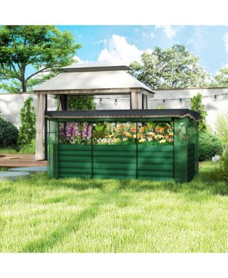 Galvanized Raised Garden Bed with Crop Cage & Shade Cloth,