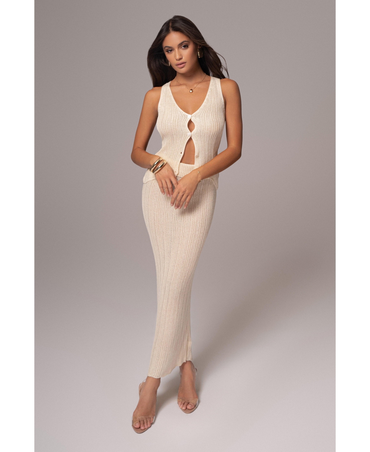 Women's Cyrus Ribbed Skirt Set - Ivory