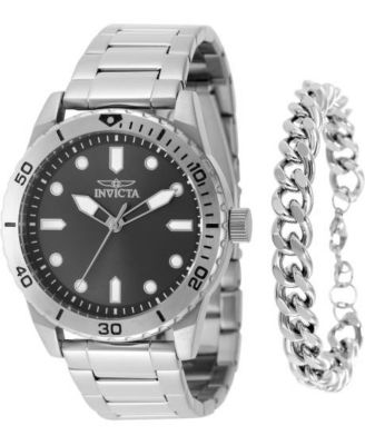 Men's 48308 Specialty Quartz 3 Hand Grey Dial Watch