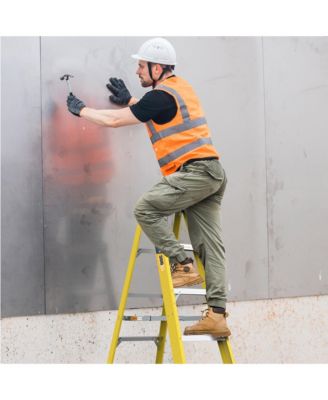 Fiberglass Step Ladder 6-Step 300LBS Yellow