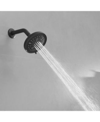 Single Handle 9-Spray Round Rain Shower Faucet 1.8 GPM with Pressure Balance Valve in. Matte Black