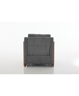 Modern Chenille Armchair with Wooden Frame
