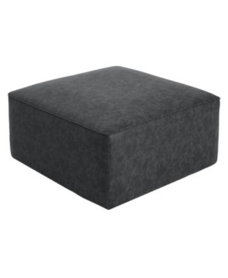 Streamdale Square PU Leather Ottoman,Black