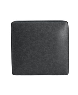 Streamdale Square PU Leather Ottoman,Black