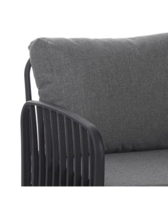 Streamdale Outdoor Club Chairs (Set of 2), Modern, Waterproof Cushions, Black/Gray