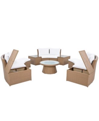 Streamdale 10-Pc Outdoor Rattan Sectional Sofa Set, White