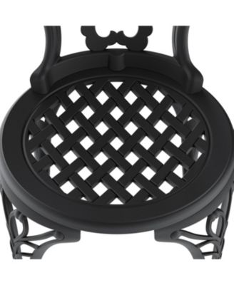 Streamdale 7-Piece Set Of All-Weather Cast Aluminum Dining Furniture Set With Black Frame