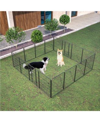 Dog Playpen Outdoor, 16 Panels Dog Pen 40" Height Dog Fence Exercise Pen with Doors for Large/Medium/Small Dogs, Portable Pet Playpen for Yard, RV, Camping, Hammer Paint Finish
