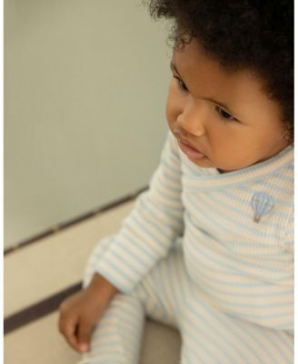 Baby Girls 2 Piece "Hot Air Balloon" Striped Modal Blend Bodysuit Set