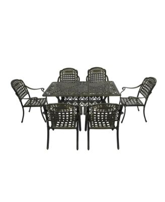 7-Piece Outdoor Patio Furniture Set Dinning Chair with Foldable Table