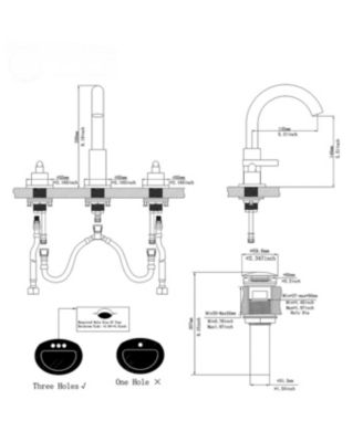 8 in. Widespread 2-Handle Mid-Arc Bathroom Faucet with Valve and cUPC Water Supply Lines in Brushed Gold