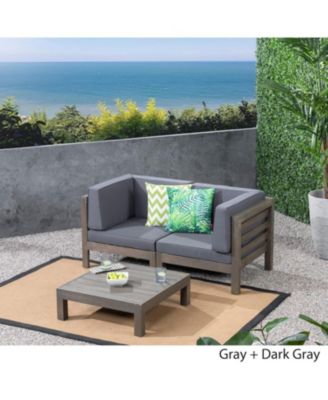 Streamdale Acacia Wood Outdoor Loveseat Set with Coffee Table