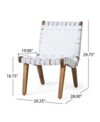 Streamdale Outdoor Acacia Wood and Rope Weave 3 Piece Chat Set, White and Teak