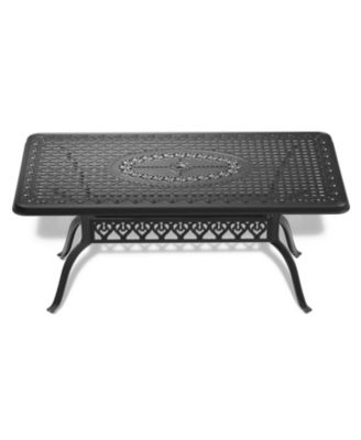 Streamdale 7-pc Cast Aluminum Dining Set, 6 Swivel Chairs, Rectangular Table, Black Frame