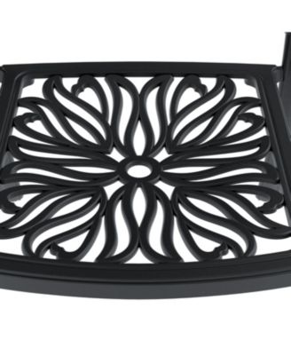 Streamdale 7-Piece Cast Aluminum Dining Set, 2 Swivel, 4 Chairs, Rectangular Table, Black Frame