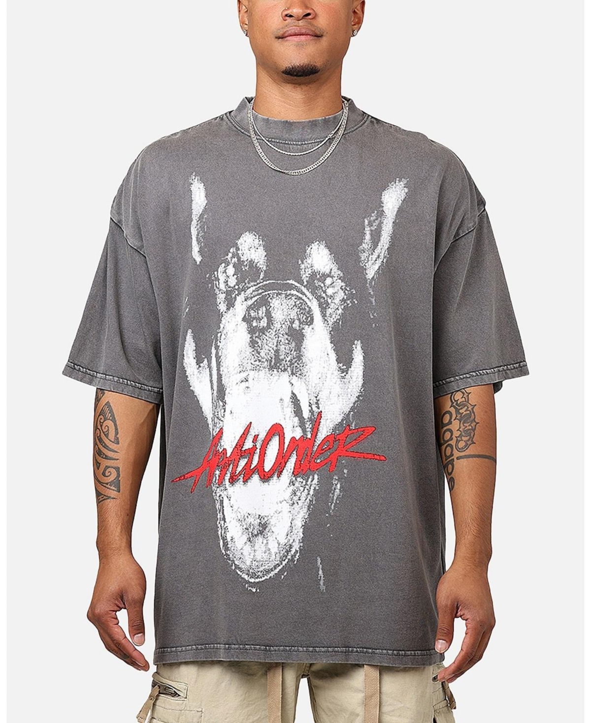 Men's Dog Pound T-Shirt - Washed charcoal