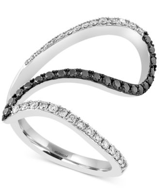 EFFY Collection - Black and White Diamond Ring (5/8 ct. t.w.) in 14k White Gold