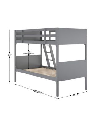 Samuel Kids Bunk Bed With Convertible, Solid Wood Slatted Frame And Easy-To-Climb Ladder With No Box Spring Required
