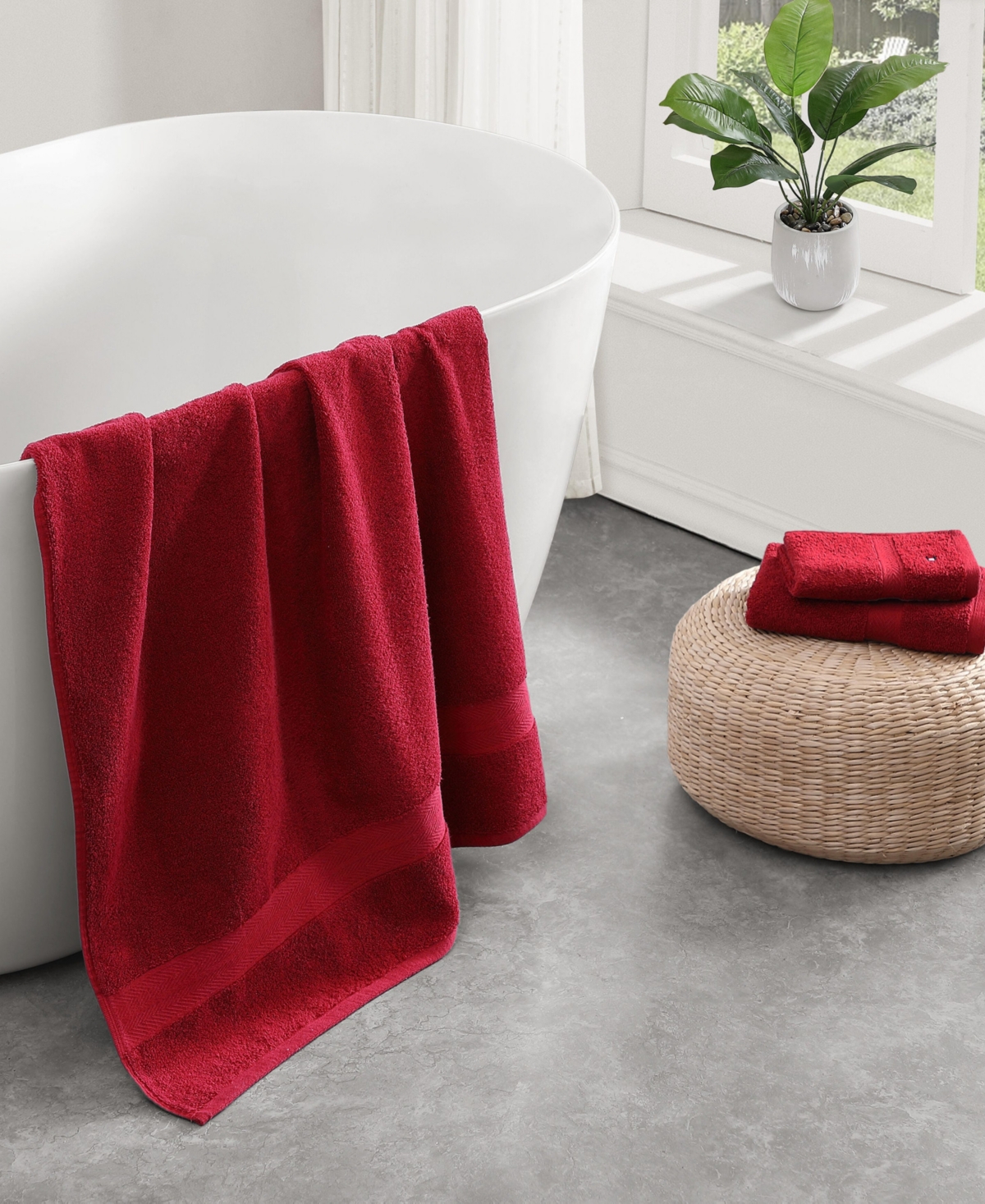 Tommy Hilfiger Home Modern American Solid Cotton Bath Towel, 30" X 54"