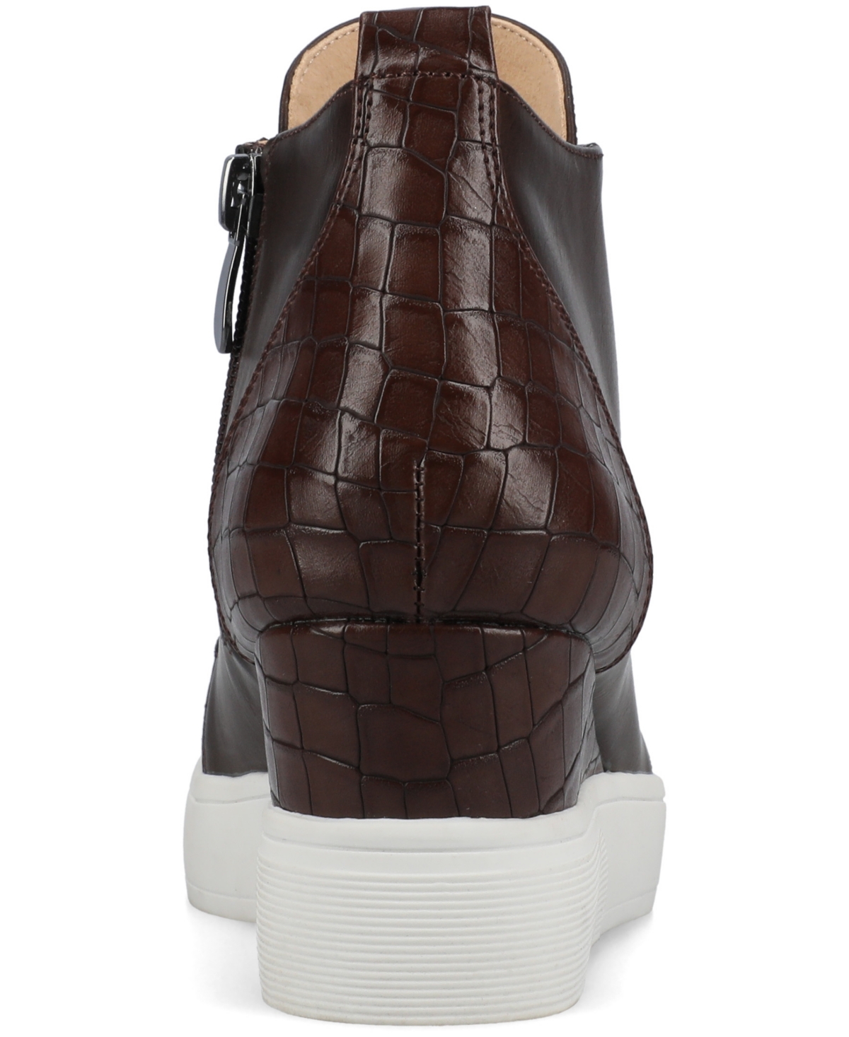 Shop Journee Collection Women's Clara Inside Zip Wedge Sneakers