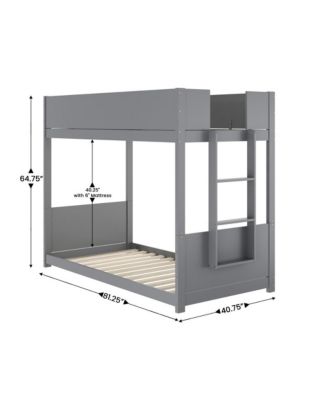 Samuel Kids Bunk Bed With Convertible, Solid Wood Frame And Easy-To-Climb Ladder With No Box Spring Required