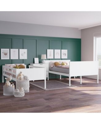 Samuel Kids Bunk Bed With Convertible, Solid Wood Slatted Frame And Easy-To-Climb Ladder With No Box Spring Required