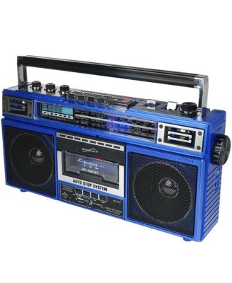 Retro 4-Band Radio and Cassette Player with Bluetooth